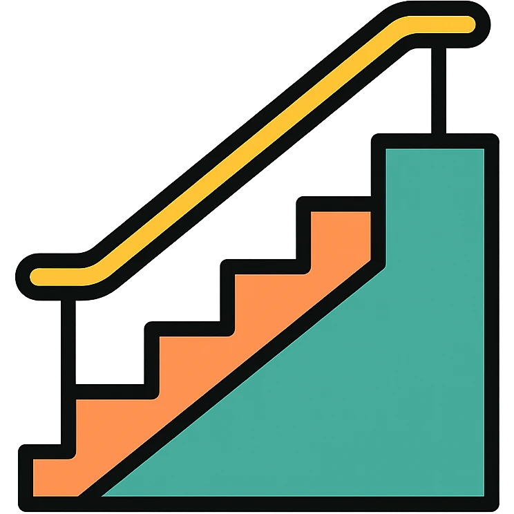 outdoor stair icon with color outline emoji