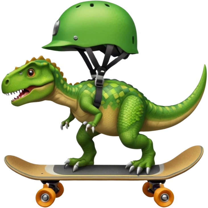 Dinosaur on a skateboard emoji