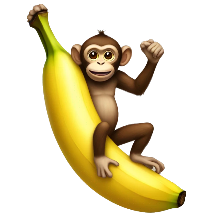 monkey on a giant banana emoji