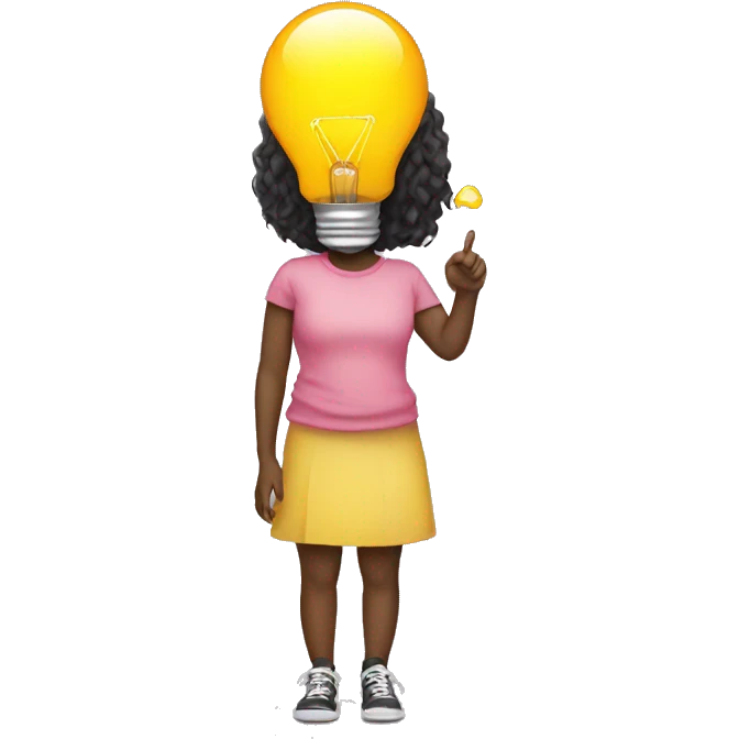 girl with lightbulb emoji