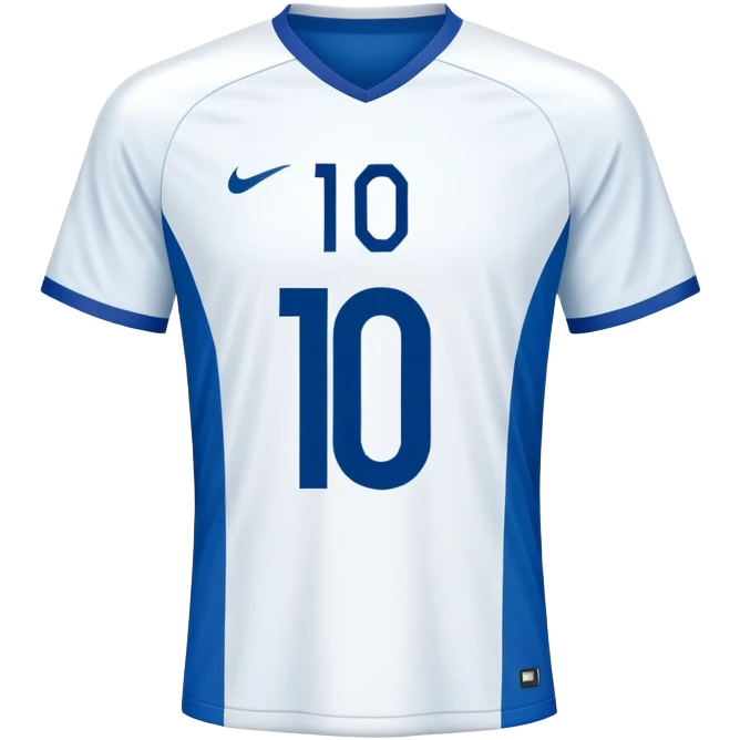 Blue soccer jersey with white details, number 10 on the back emoji