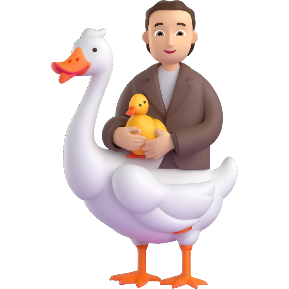 man with goose emoji
