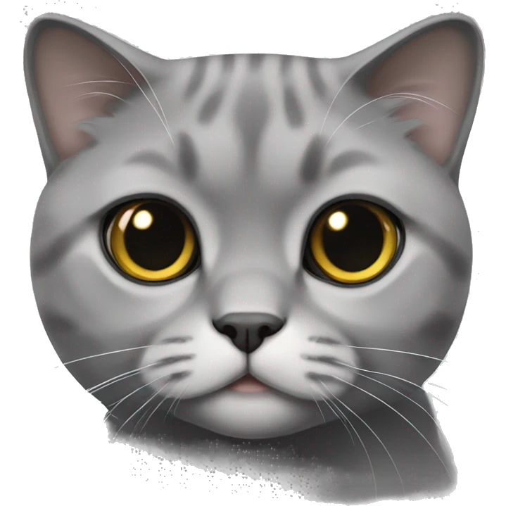 Grey Scottish Fold cat emoji