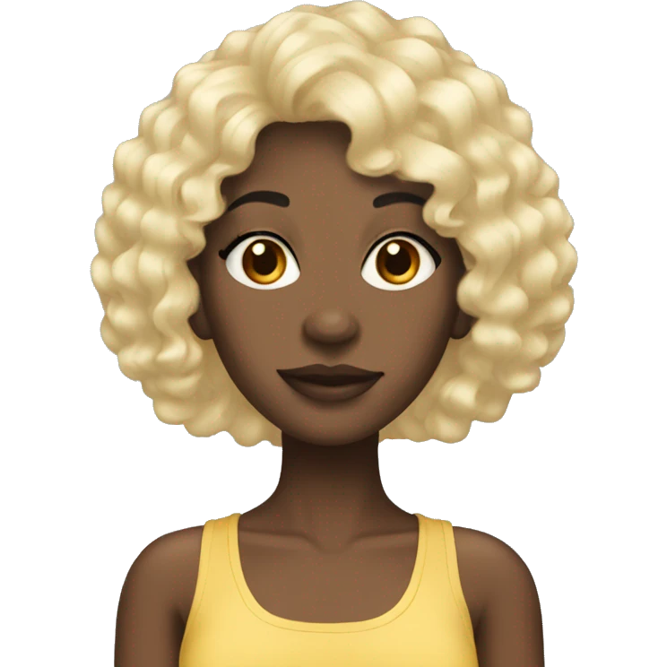 Black girl with 316 blonde wig emoji
