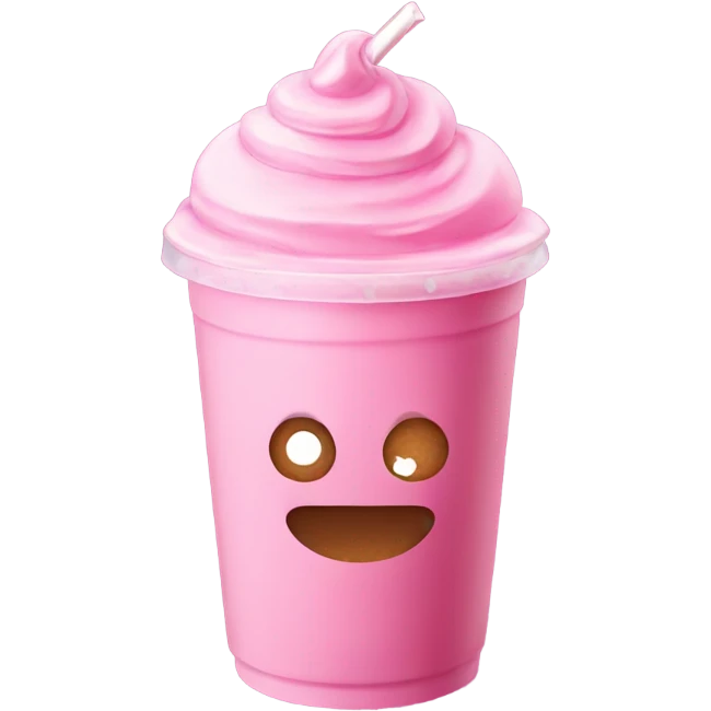 Pink iced coffee emoji