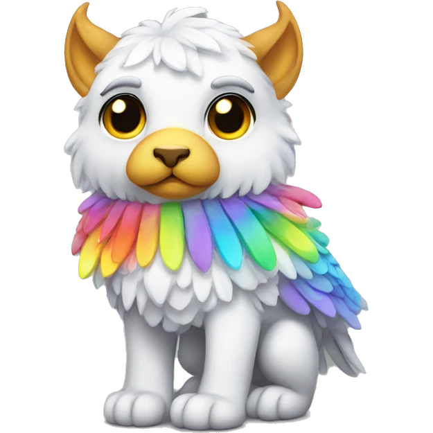 Kawaii griffin with rainbow accessories   emoji