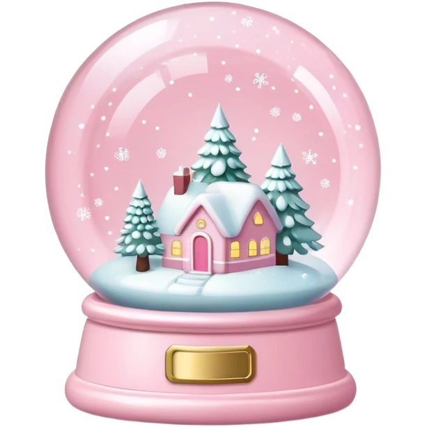 Pastel pink snow globe emoji
