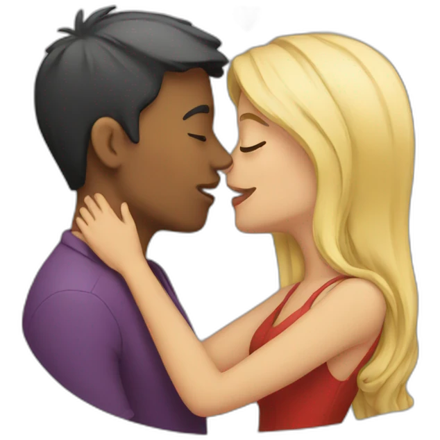 Couple kissing each other emoji
