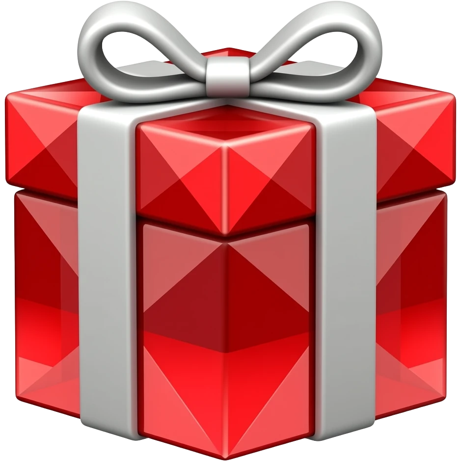 Gift box made of red daimond emoji