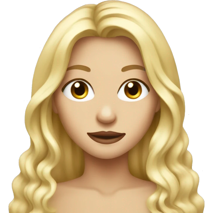 Blonde Beaty with long hair eating mash emoji