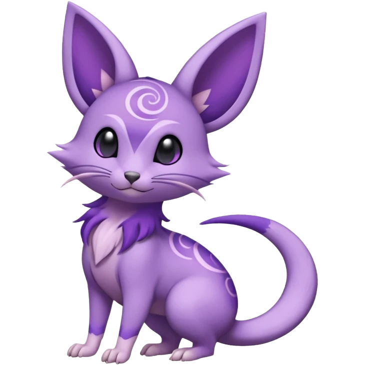 Celestial Crescent Lunar Lumine Stellar Rattata-Noibat-Espeon-Purrloin-Fakemon-hybrid-creature (full body) emoji