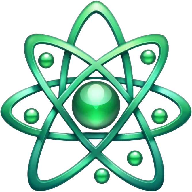 glitter green atomic symbol emoji