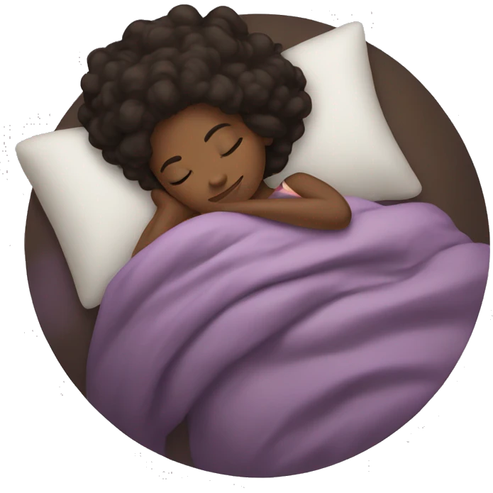 Brunette black girl sleeping emoji