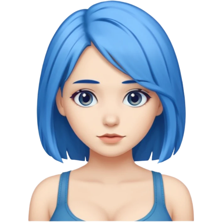 Blue haired beauty with big breasts emoji