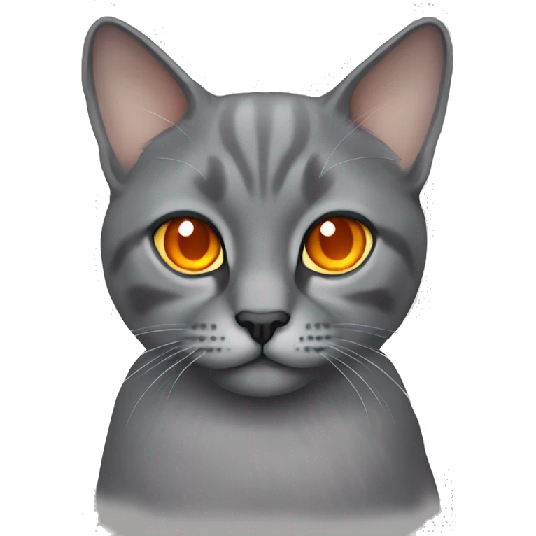 gray lop-eared cat with orange eyes emoji