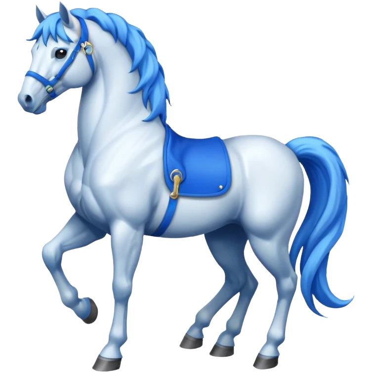 White horse with blue mane emoji