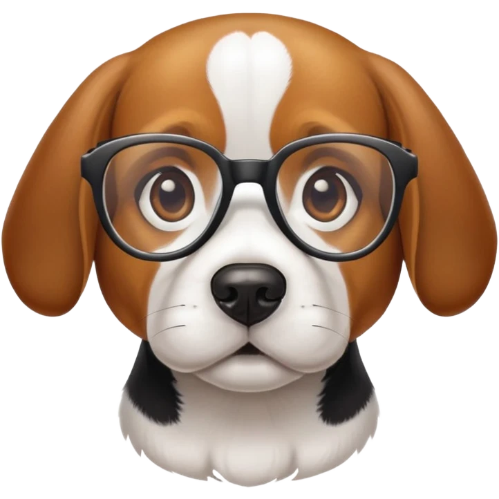 Beagle with glasses emoji