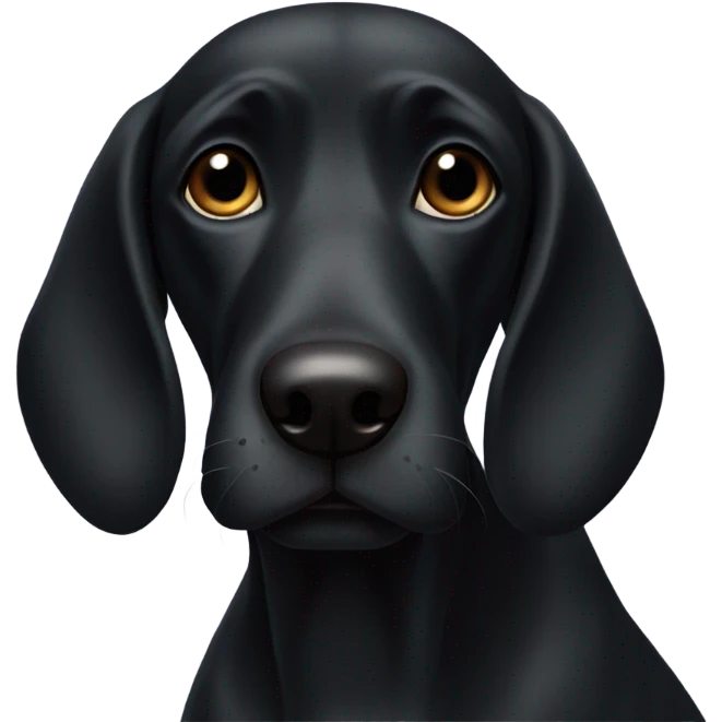 Black dog with big nose  emoji