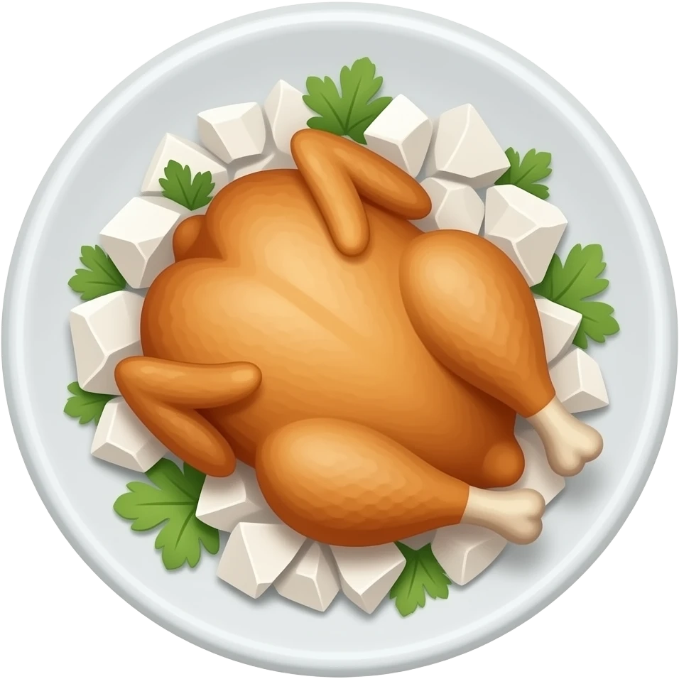 Pollo en un plato triturado emoji