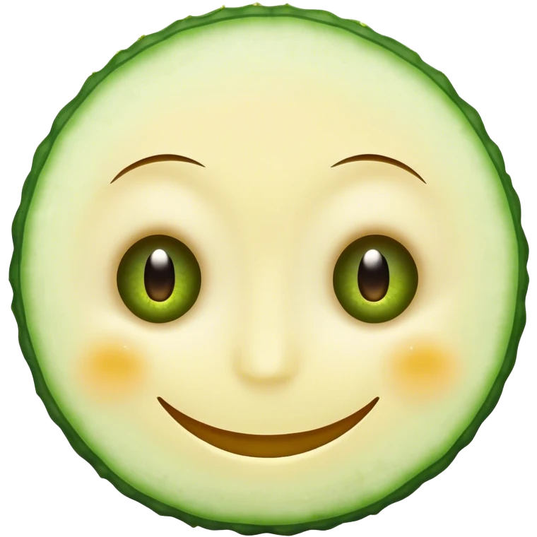 Smiley face with cucumber eyes emoji