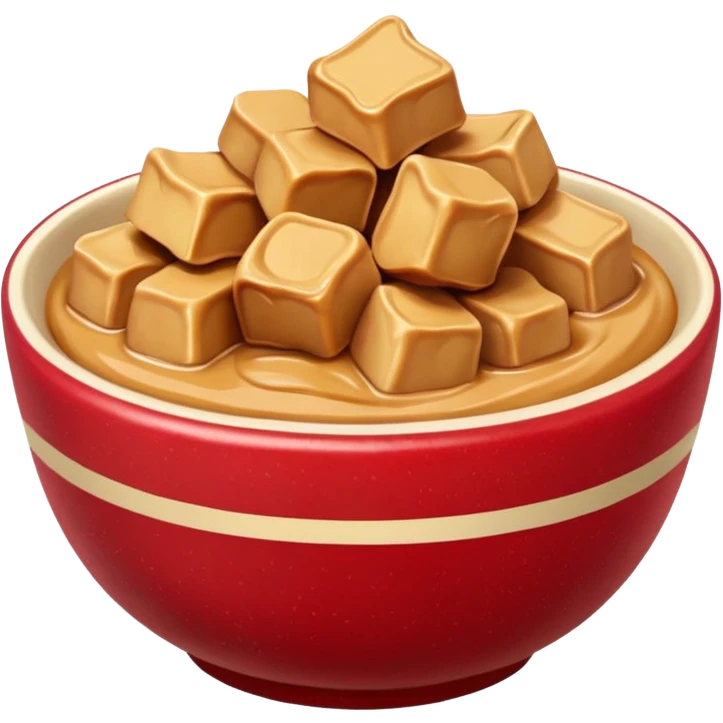 bowl with apple chunks with peanut butter emoji