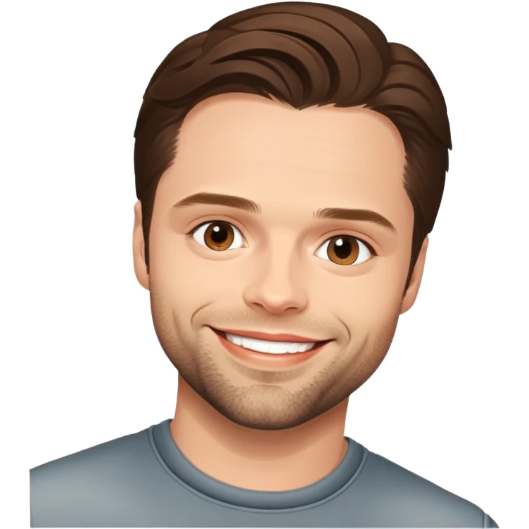 face of Sebastian Stan, smiling emoji