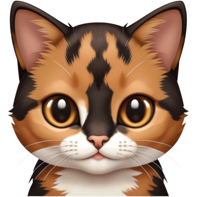 A young black and brown calico kitten emoji