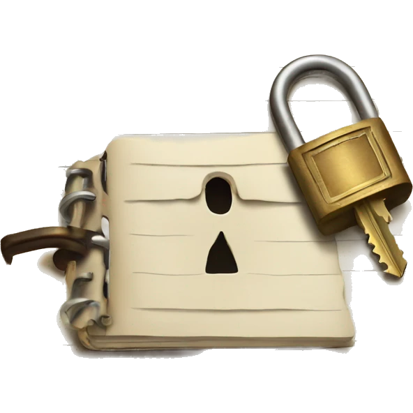 vintage diary with lock and key emoji