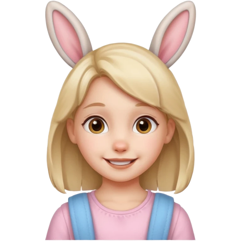 kid girl with bunny ears emoji