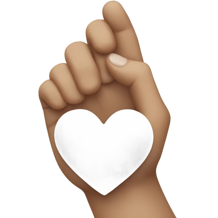 White heart in hand emoji