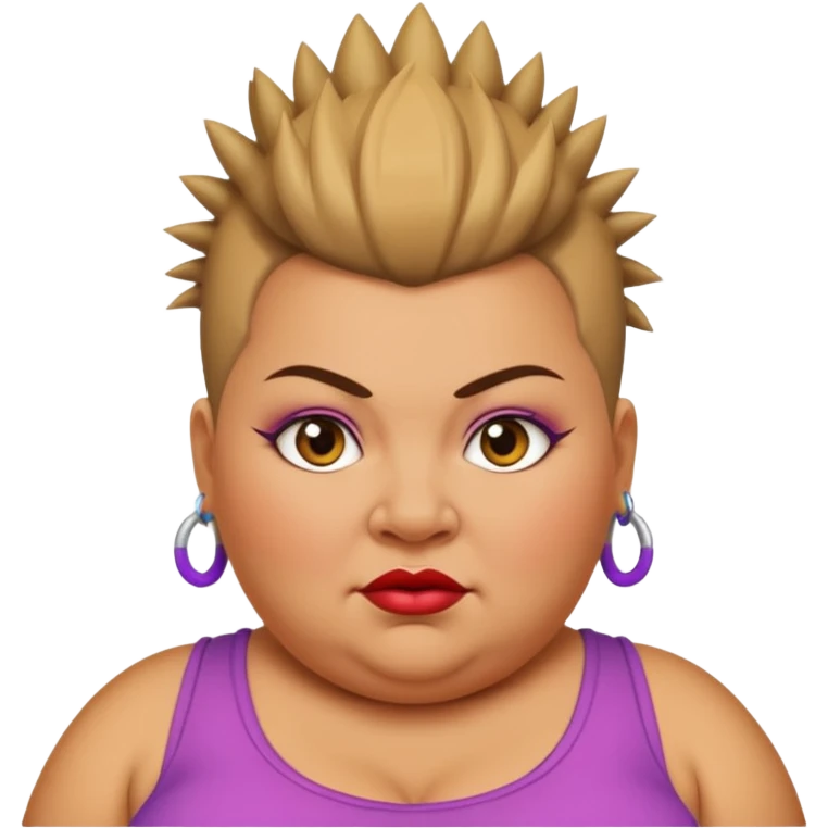 fat woman mohawk emoji