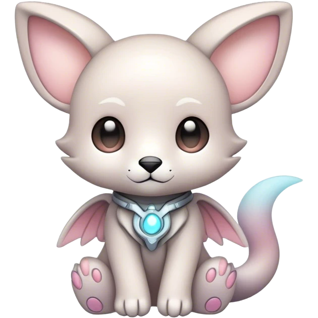 cute kawaii cool edgy futuristic ethereal  Digimon-Fakemon-animal full body emoji