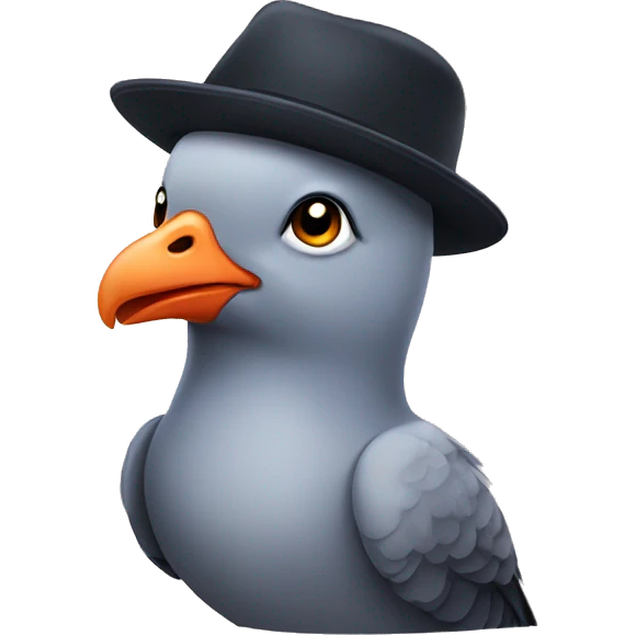 Pigeon with hat  emoji