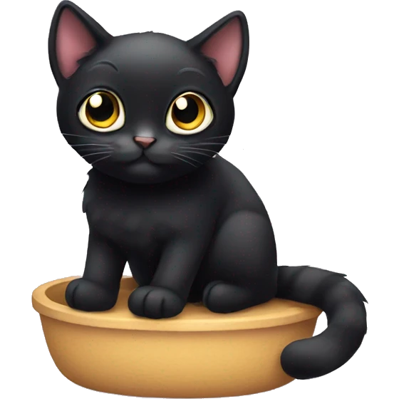 Cute Black cat with big eyes  emoji
