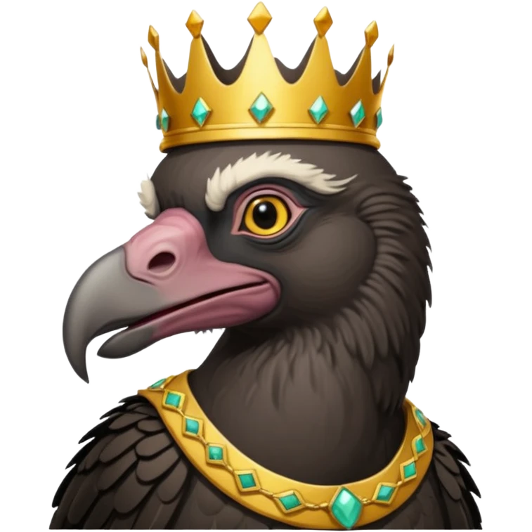 old black vulture wearing crown  emoji