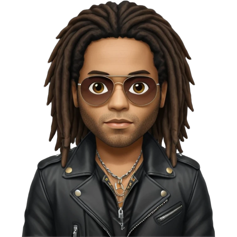 Lenny Kravitz with dark brown long dreadlocks emoji