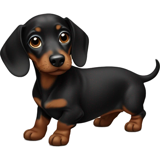 Black brown dachshund pup emoji