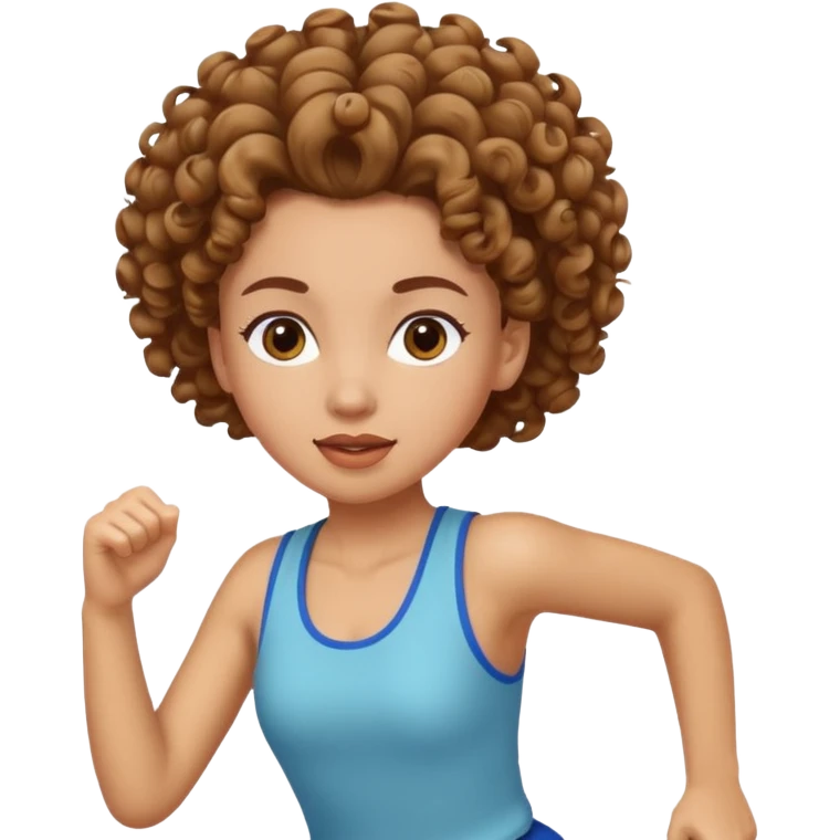  curly 
updo hair brown hair girl running emoji