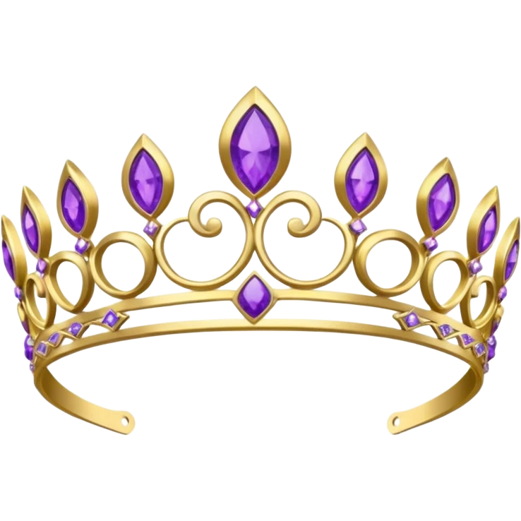 gold headband tiara with purple diamonds emoji