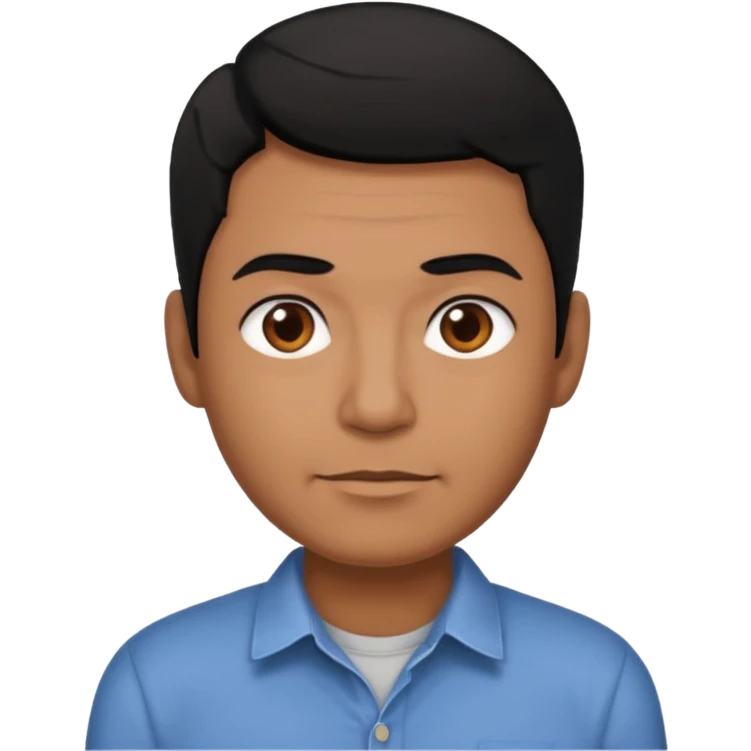 great job, now i would like a middle aged dark brown person with black hair on head in casual shirt emoji