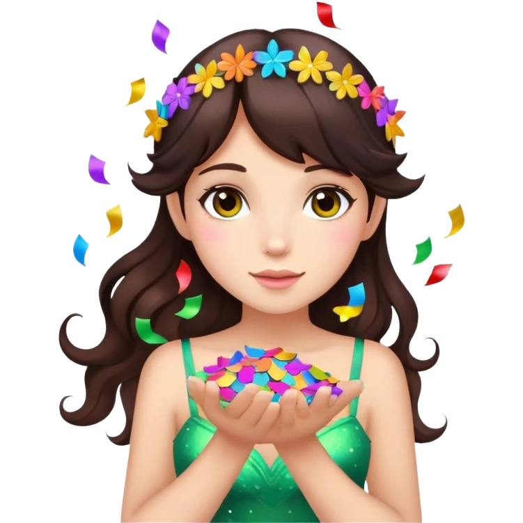 Beautiful Birthday Confetti fairy brunette emoji