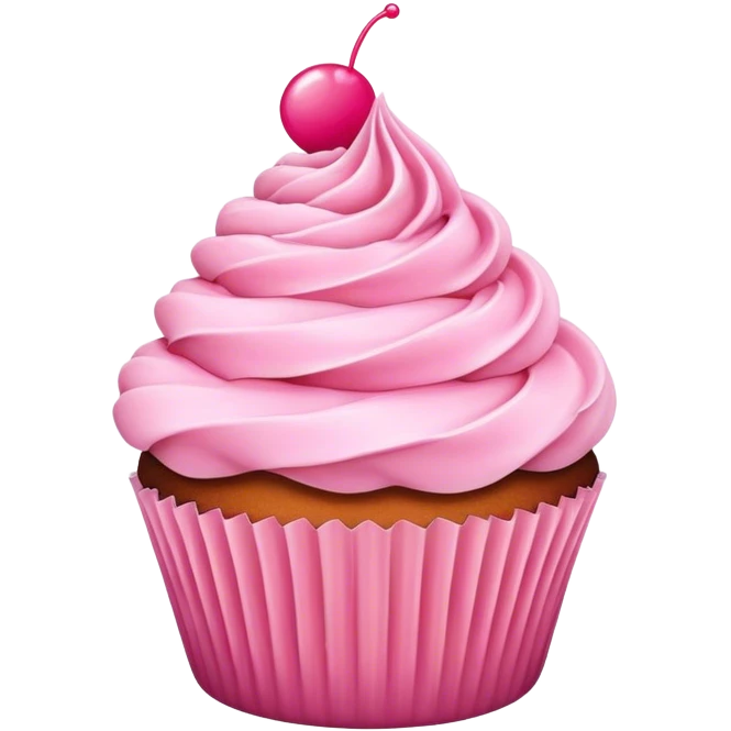 Cupcake with pink icing emoji