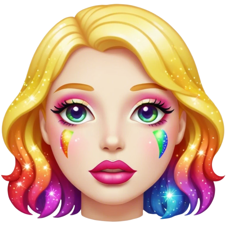 rainbow sparkles on lush lips emoji