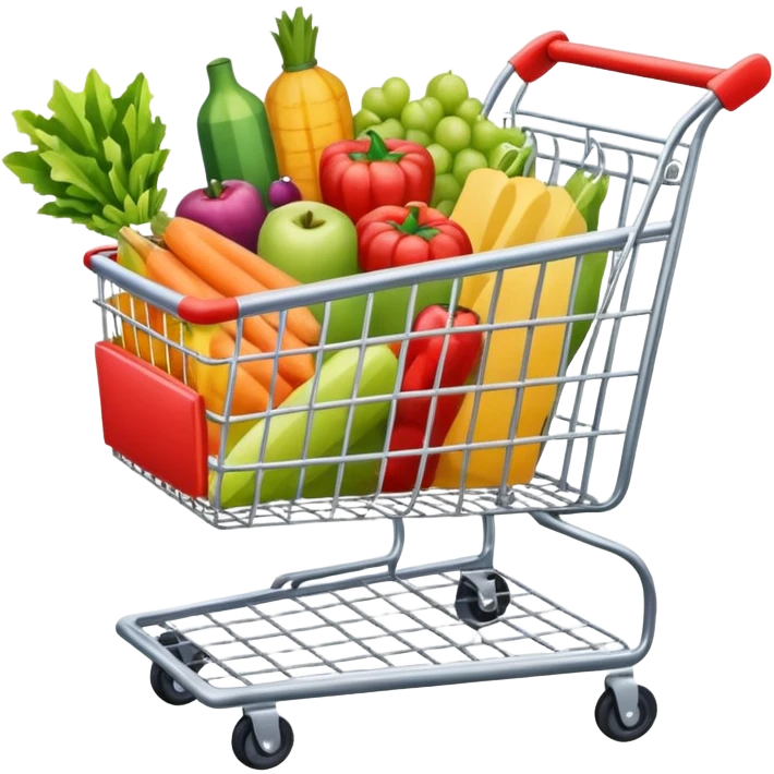 shopping cart with groceries inside emoji