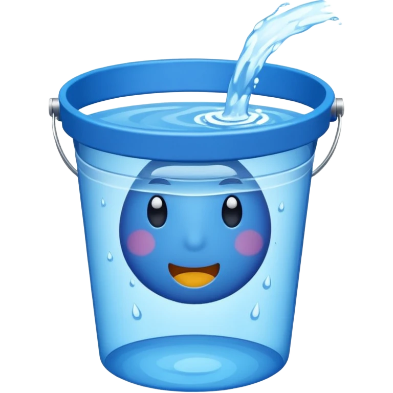 blue bucket filled with water emoji