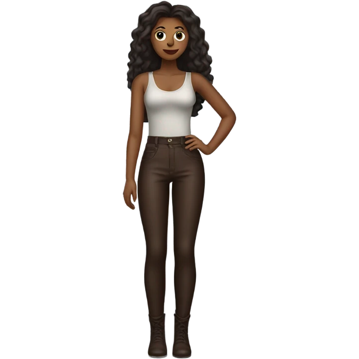 Dark brown High waisted leather pants emoji