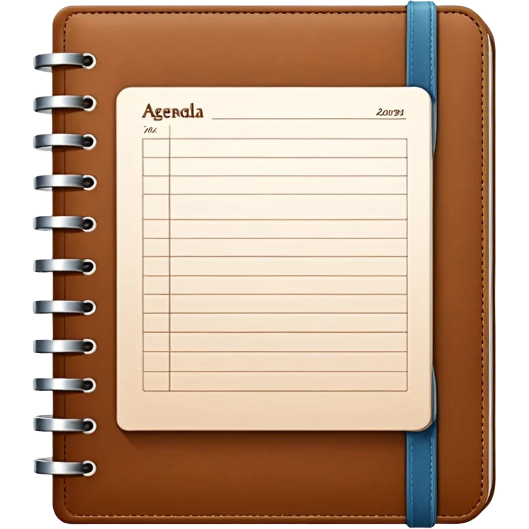 daily planner agenda leather with open page emoji