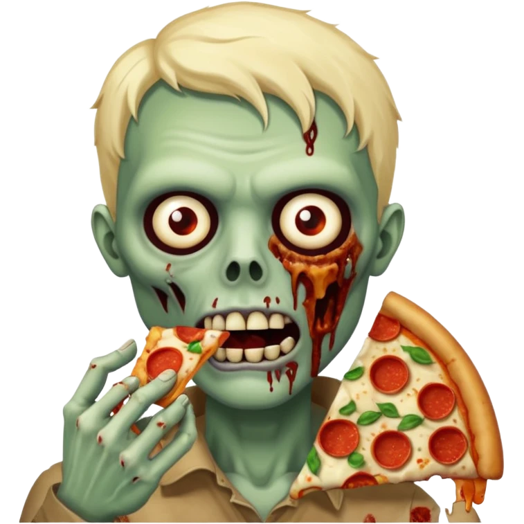 zombie eating pizza slice emoji