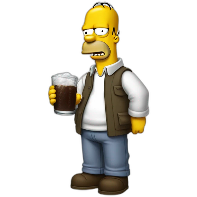 Homer Simpson buvant un coca emoji