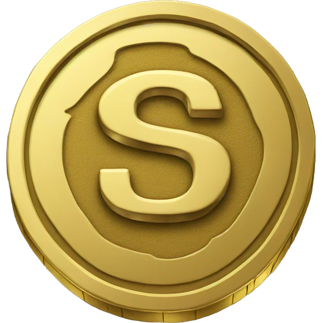 gold coin with "S" symbol emoji